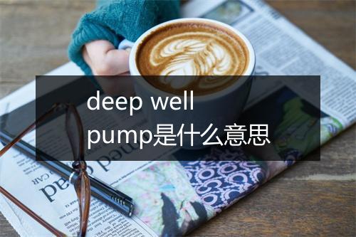 deep well pump是什么意思