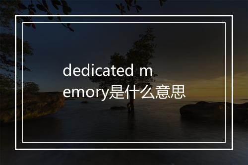 dedicated memory是什么意思