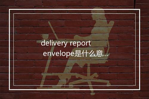 delivery report envelope是什么意思