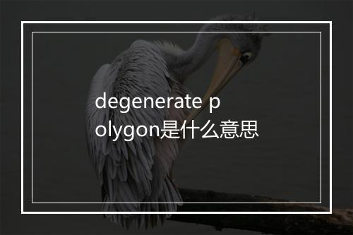 degenerate polygon是什么意思