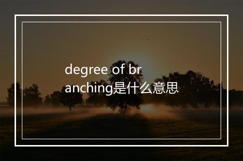 degree of branching是什么意思