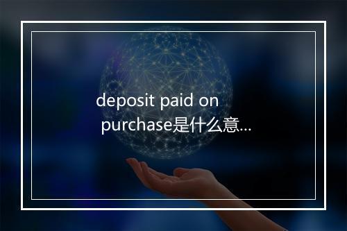 deposit paid on purchase是什么意思