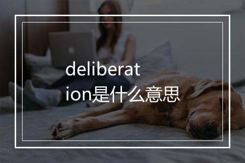 deliberation是什么意思