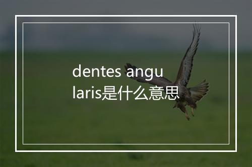 dentes angularis是什么意思