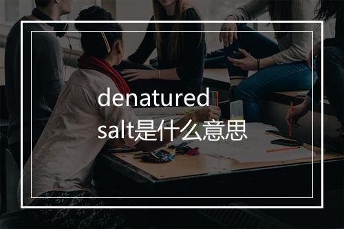 denatured salt是什么意思