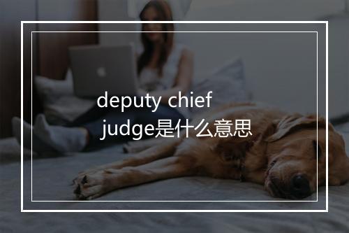 deputy chief judge是什么意思