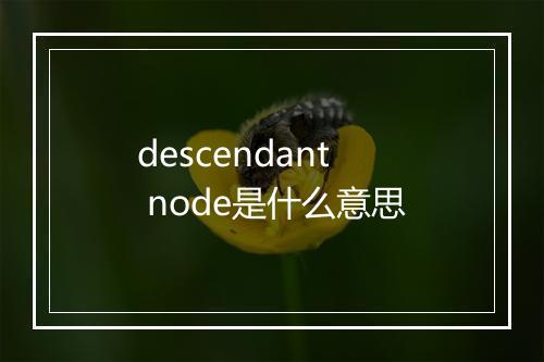 descendant node是什么意思