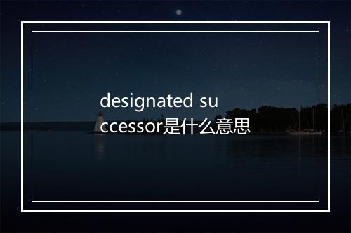 designated successor是什么意思