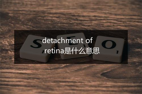 detachment of retina是什么意思