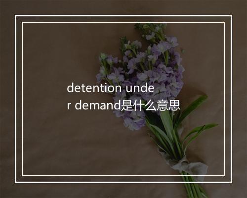 detention under demand是什么意思