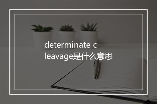 determinate cleavage是什么意思