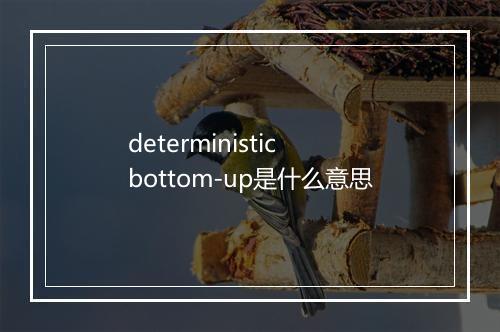 deterministic bottom-up是什么意思