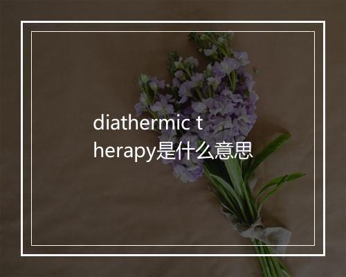 diathermic therapy是什么意思