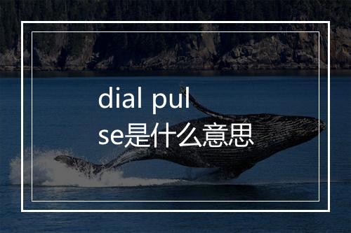 dial pulse是什么意思