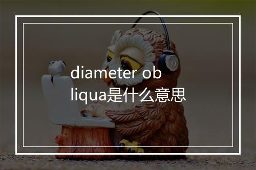 diameter obliqua是什么意思