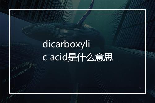 dicarboxylic acid是什么意思