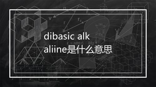 dibasic alkaliine是什么意思