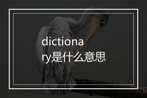 dictionary是什么意思