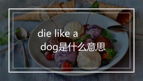 die like a dog是什么意思