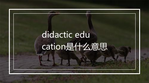 didactic education是什么意思