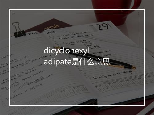 dicyclohexyl adipate是什么意思