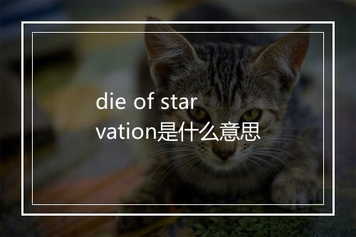 die of starvation是什么意思