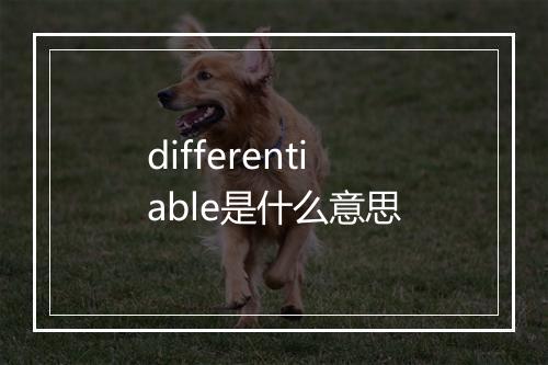 differentiable是什么意思