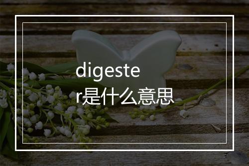 digester是什么意思