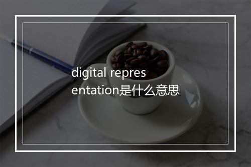 digital representation是什么意思