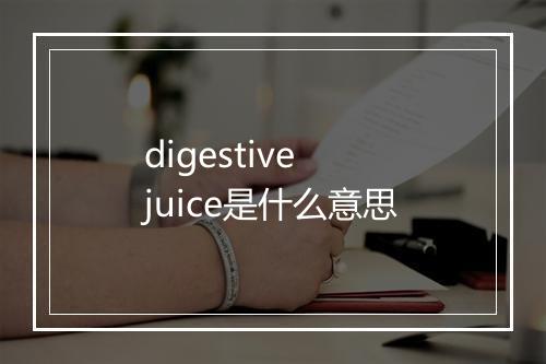 digestive juice是什么意思