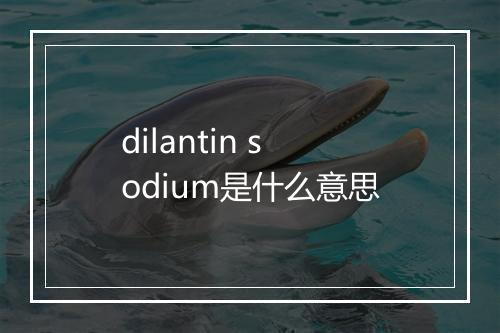 dilantin sodium是什么意思