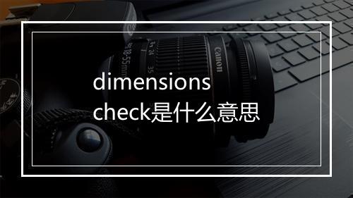 dimensions check是什么意思