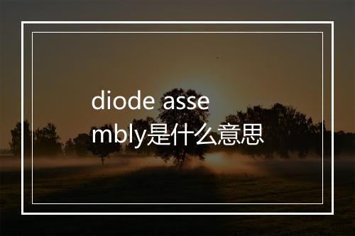 diode assembly是什么意思