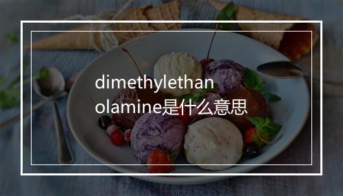 dimethylethanolamine是什么意思