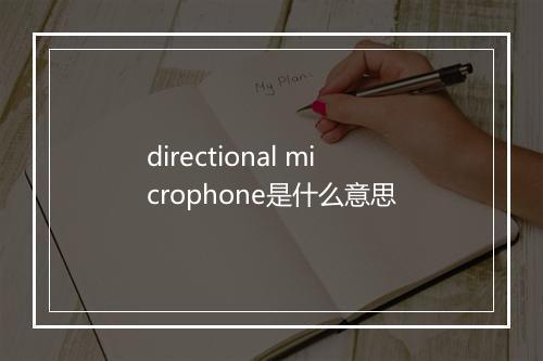 directional microphone是什么意思