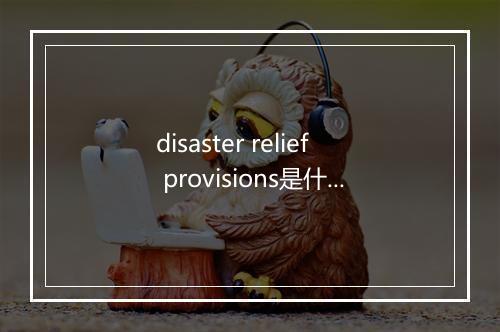 disaster relief provisions是什么意思