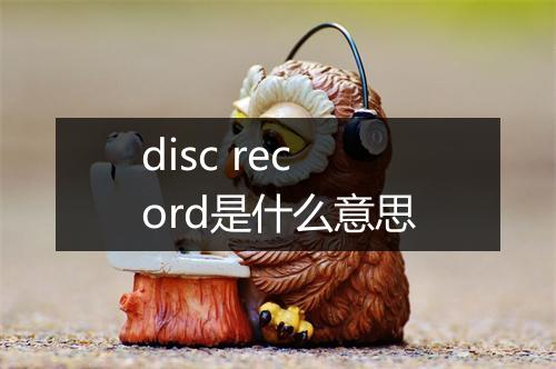 disc record是什么意思