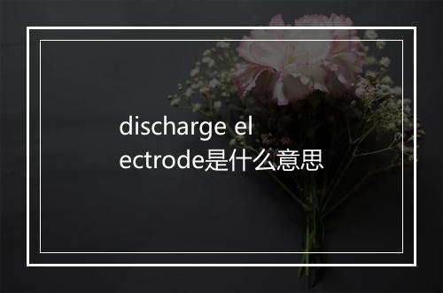 discharge electrode是什么意思