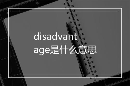 disadvantage是什么意思