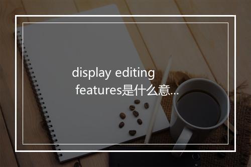 display editing features是什么意思