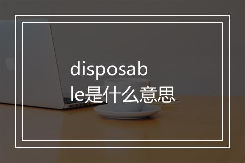 disposable是什么意思