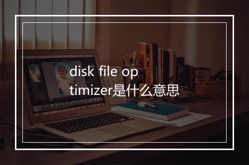 disk file optimizer是什么意思