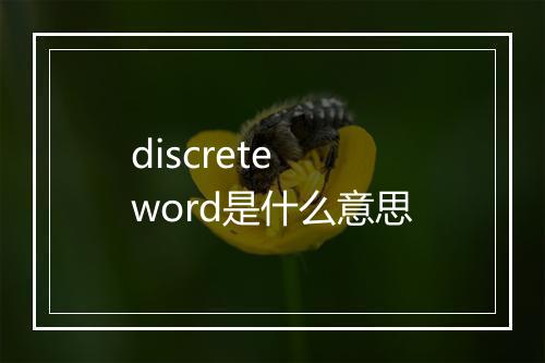 discrete word是什么意思