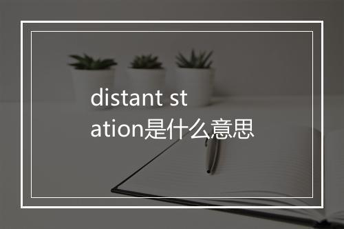 distant station是什么意思