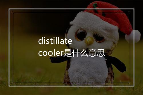 distillate cooler是什么意思