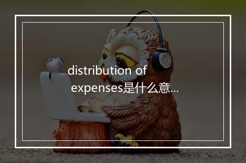 distribution of expenses是什么意思