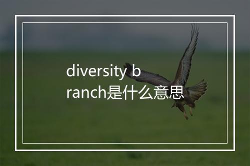 diversity branch是什么意思