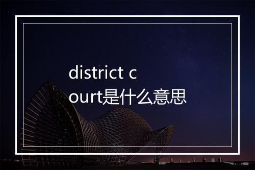 district court是什么意思