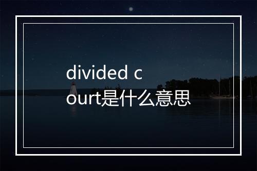 divided court是什么意思