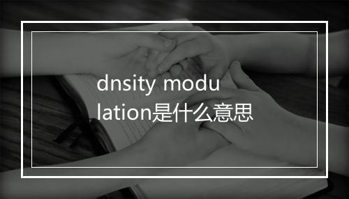 dnsity modulation是什么意思